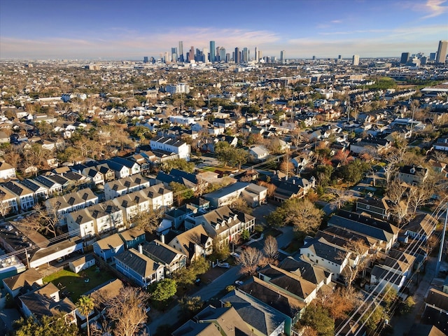 drone / aerial view featuring a city view