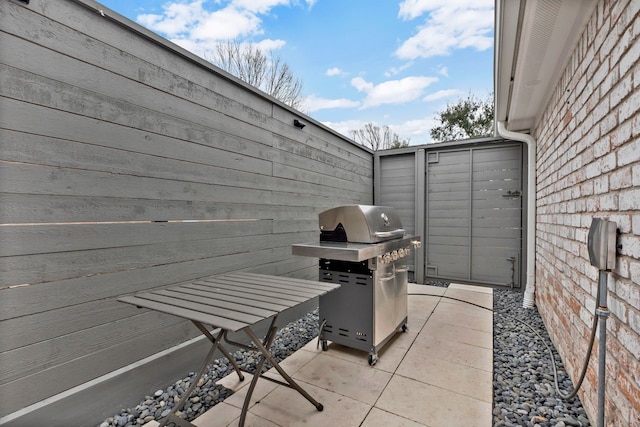 view of patio with area for grilling