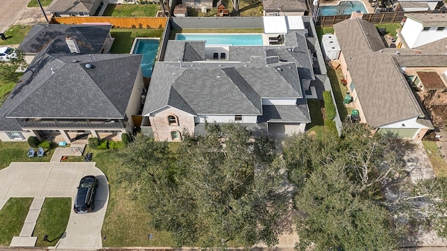 aerial view with a residential view