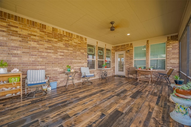 wooden terrace featuring a porch