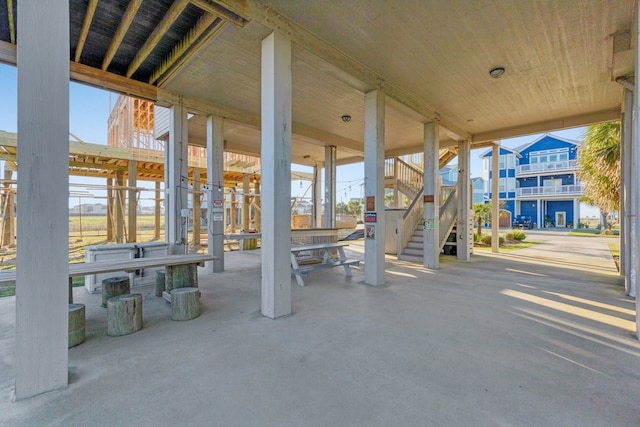 view of patio with stairway