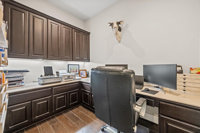 office space featuring wood finish floors