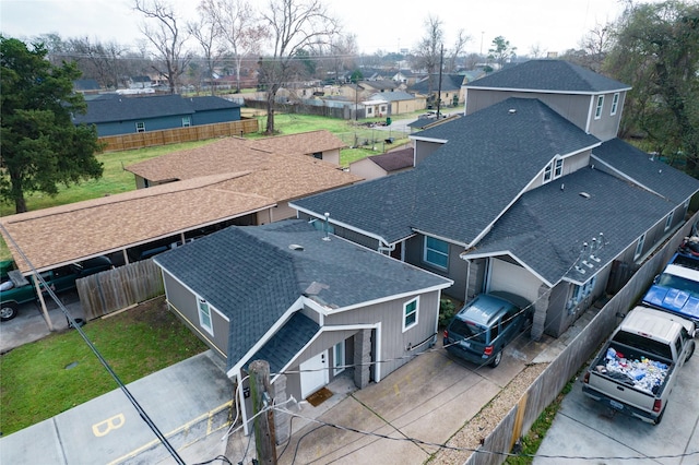 bird's eye view with a residential view