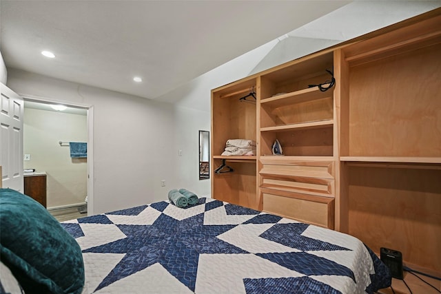 bedroom with recessed lighting