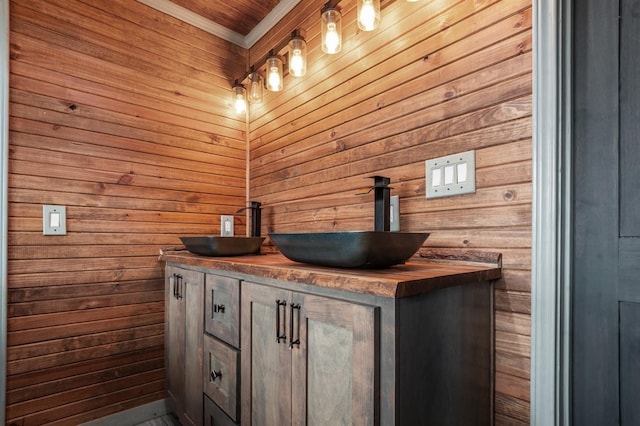 bathroom with double vanity and a sink