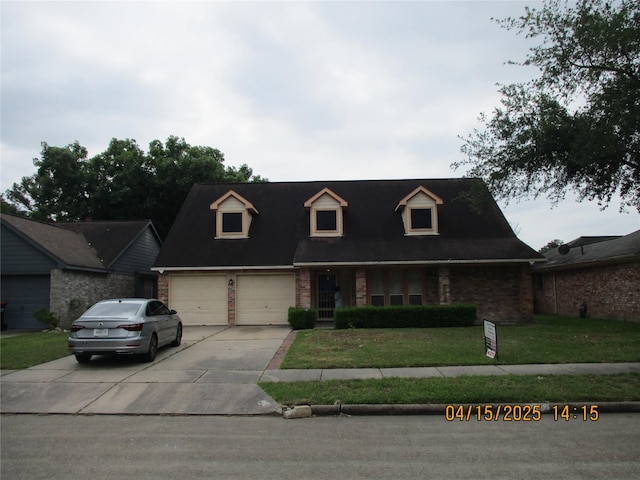 9427 Walnut Glen Dr, Houston, TX 77064 - cape cod-style house featuring brick siding, driveway, and a front lawn