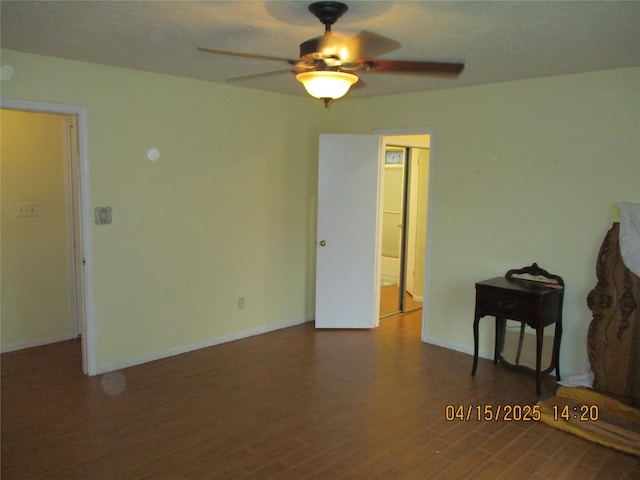 9427 Walnut Glen Dr, Houston, TX 77064 - interior space featuring baseboards, wood finished floors, and ceiling fan