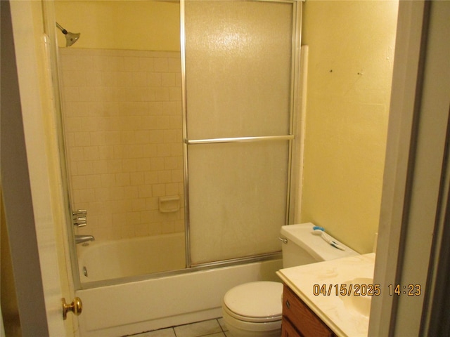 9427 Walnut Glen Dr, Houston, TX 77064 - full bathroom with tile patterned flooring, toilet, vanity, and shower / bath combination with glass door
