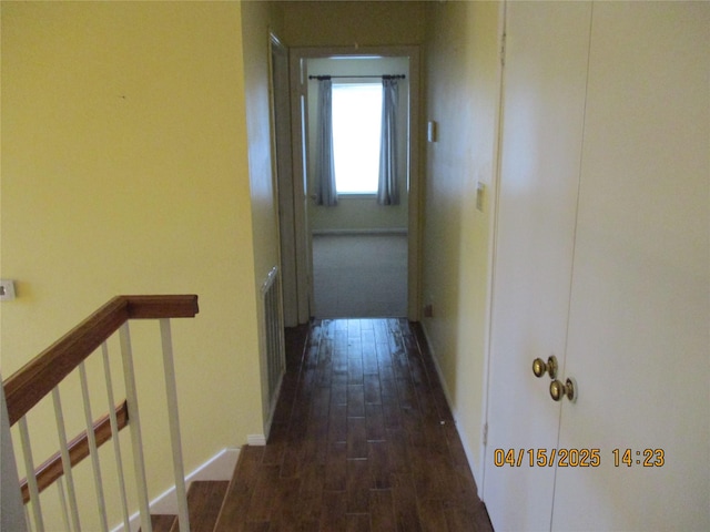 9427 Walnut Glen Dr, Houston, TX 77064 - hall featuring visible vents and dark wood finished floors