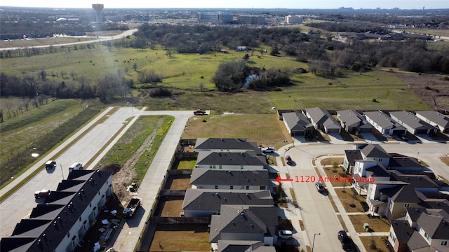 drone / aerial view with a rural view