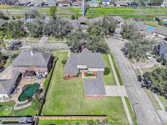 drone / aerial view with a residential view