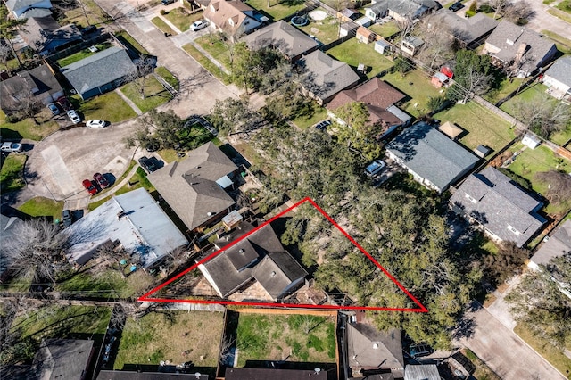 bird's eye view featuring a residential view