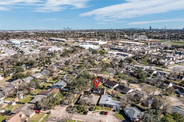 drone / aerial view with a residential view