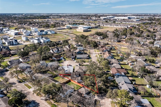 aerial view featuring a residential view