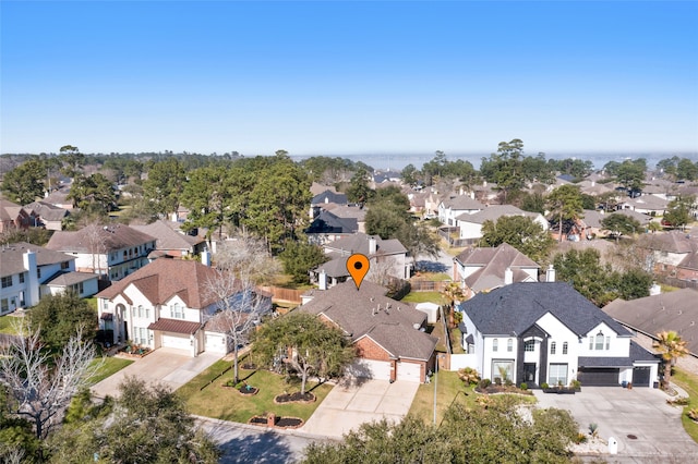 bird's eye view with a residential view