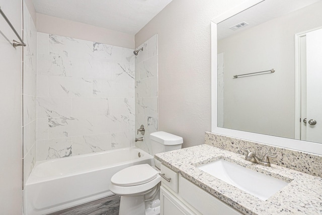24134 Griffin House Ln, Katy, TX 77493 - full bath with vanity, shower / bathtub combination, and wood finished floors