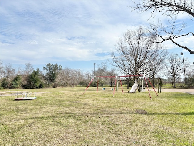 community play area with a yard