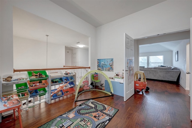 playroom featuring wood-type flooring