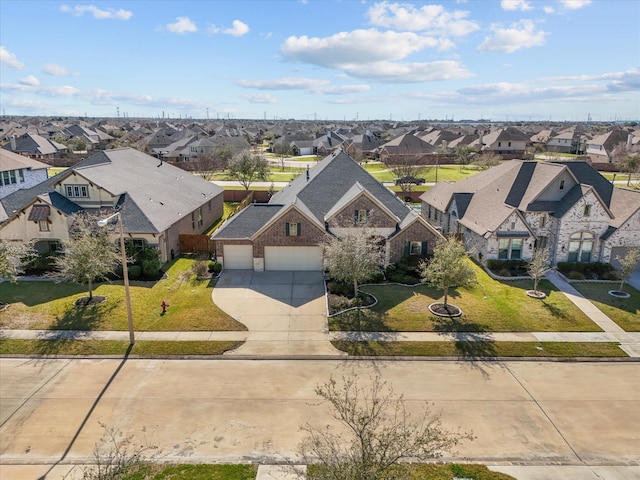 aerial view with a residential view