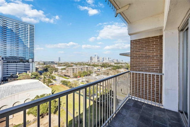 balcony featuring a city view