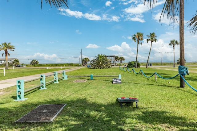 view of community with a lawn