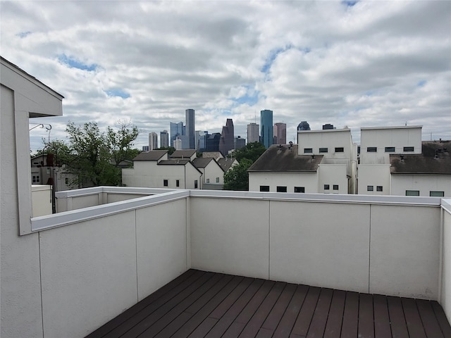 deck with a city view