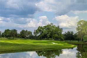 9975 Monarch Landing Cv, Willis, TX 77318 - surrounding community with golf course view, view of wooded area, and a water view