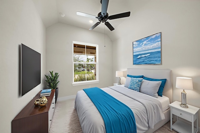 9975 Monarch Landing Cv, Willis, TX 77318 - carpeted bedroom featuring lofted ceiling and ceiling fan