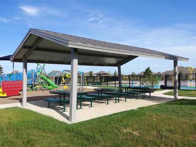24539 Greeley Lake Dr, Katy, TX 77493 - view of property's community with fence, playground community, and a yard