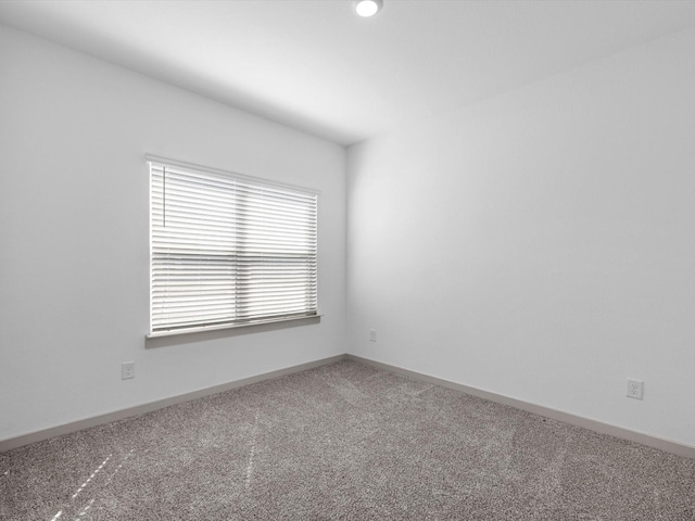 unfurnished room with baseboards and carpet flooring