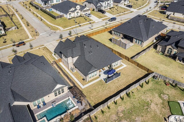 aerial view featuring a residential view