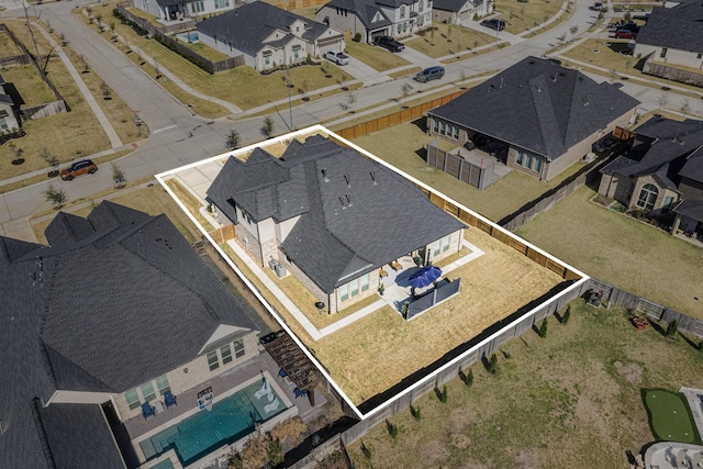 bird's eye view featuring a residential view