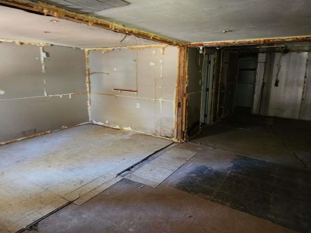 view of unfinished basement