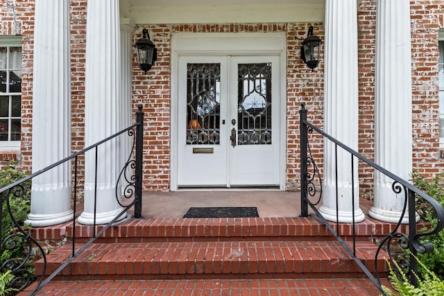 doorway to property with french doors