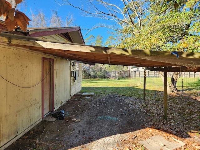 view of yard featuring fence