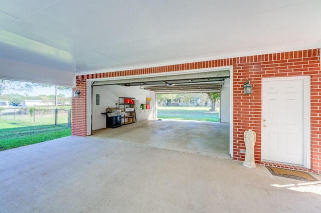 view of garage