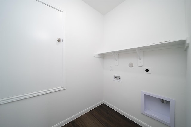 washroom featuring laundry area, baseboards, hookup for a gas dryer, hookup for an electric dryer, and washer hookup