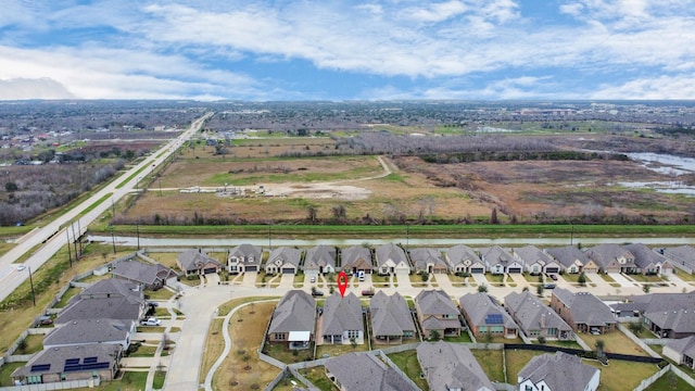 aerial view with a residential view