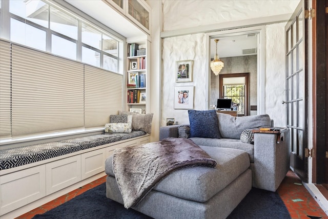 sitting room with visible vents