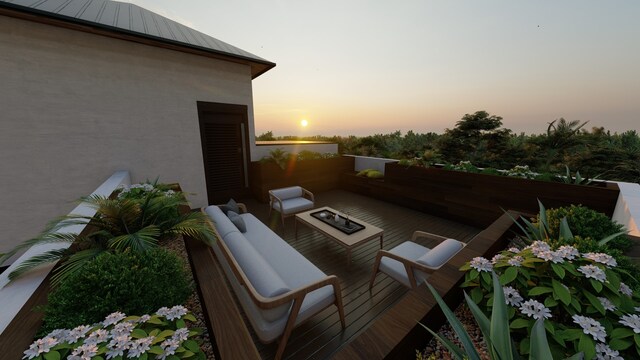 exterior space featuring outdoor lounge area