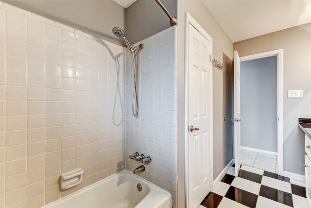 full bath featuring baseboards and shower / washtub combination