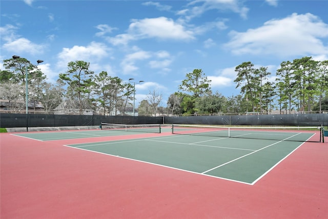 view of sport court featuring fence and community basketball court