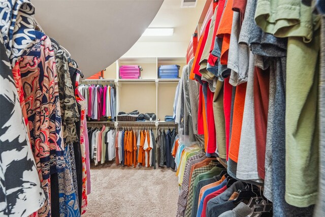 walk in closet with carpet and visible vents