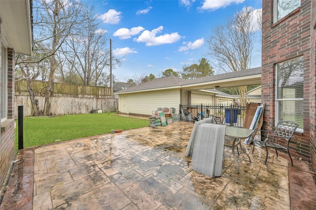 view of patio / terrace with fence and outdoor dining space