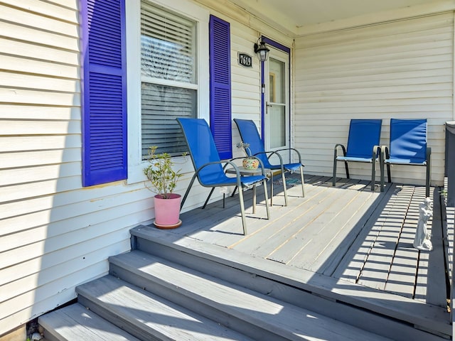 wooden deck with a porch