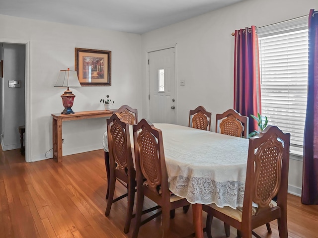 dining area featuring wood finished floors