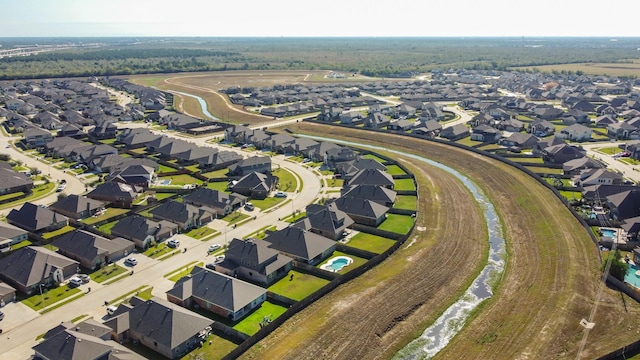 aerial view with a residential view