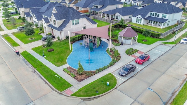 bird's eye view with a residential view