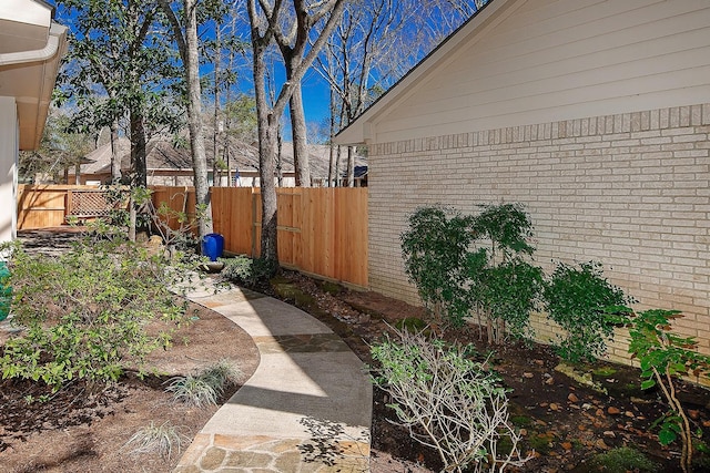 view of yard featuring fence