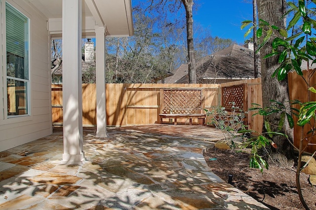 view of patio / terrace featuring a fenced backyard